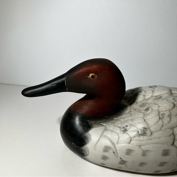 Ceramic Canvasback Duck Decoy Figure Display hand painted redhead  Vintage - Picture 9 of 9
